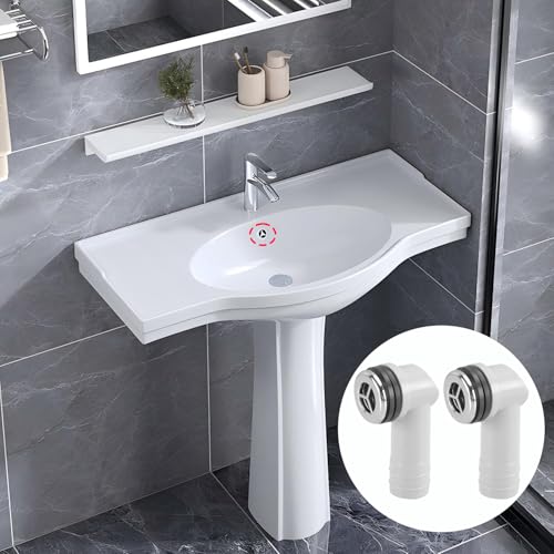 QRITY 2 Pack Round Overflow Head Sink Overflow Tube For Ceramic Marble Bathroom Kitchen Sink Accessories 29x29mm - style: Style-C