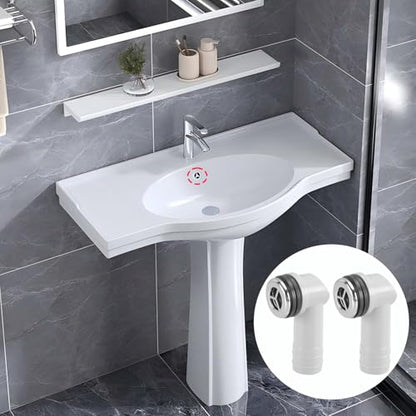 QRITY 2 Pack Round Overflow Head Sink Overflow Tube For Ceramic Marble Bathroom Kitchen Sink Accessories 29x29mm - style: Style-C