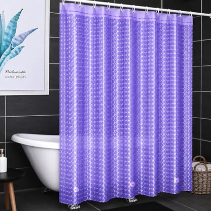 Shower Curtain Liner, Waterproof EVA 3D Shower Curtains with Duty Heavy Bottom Magnets and Rust Proof Grommets, Weighted Shower Liner for Shower Stall, Bathtubs - color: Purple Square, size: 72"W x 72"L (Pack of 1)