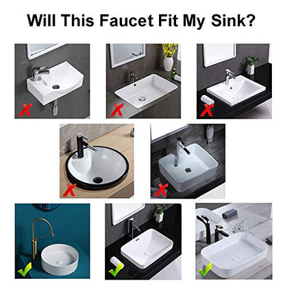 White Waterfall Bathroom Faucet Tall Body and Pop Up Drain Assembly - color: White, size: Tall Body