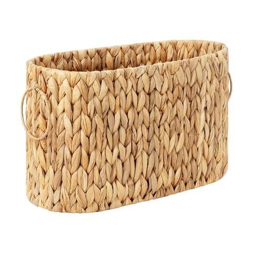 StorageWorks Toilet Paper Storage, Toilet Paper Storage Holder for 6 Regular Rolls, Wicker Basket for Bathroom, Natural Water Hyacinth - color: Natural (Water Hyacinth), size: No Lid, Standard