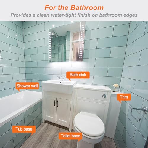 Black Waterproof Caulking Tape Self Adhesive, Tub Shower CaulkTape, Bathtub Caulk Strip Sealer Trim Bath Floor Tile Wall Toilet Caulk, Bathroom Accessories, Kitchen Tape, Better Than Silicone Caulk - style: Black-1.5IN-10.5FT