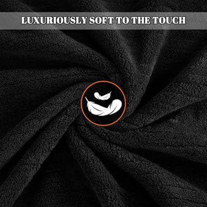 Bath Towels Set of 4 Extra Large 35 x 70 Inches,Luxury Thick High Absorbent and Quick Dry Bath Sheet,Ultra Soft Microfiber,Bathroom,Beach,Yoga,Sport,SPA,Fitness (Black) - color: Black, style: 4 Piece Bath Towels
