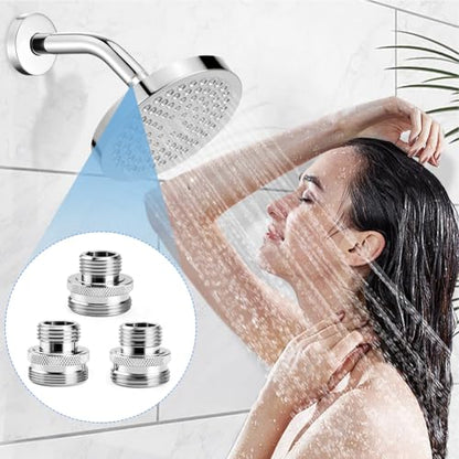 3 PCS Ball End Shower Arm Adapter Kit Fit for Vintage Showers | 14UN & 20UN to 1/2" NPT Thread Converter,Old Fashioned Ball Shower Arm to 1/2'' Standard Fittings