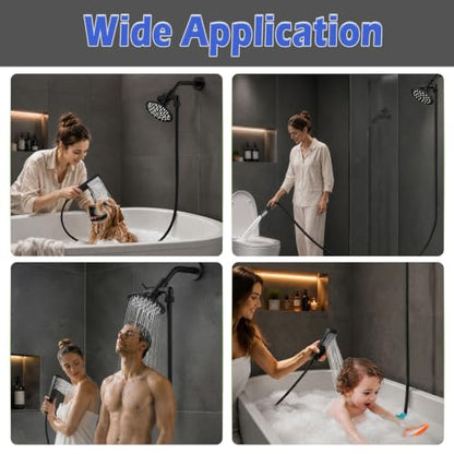 Metal Shower Diverter Valve, YDmeet 3 Way Shower Head Diverter for Handheld Showerhead and Fixed Rainfall Shower Head, Universal G1/2 Bathroom Shower System Replacement Part, Matte Black - color: Matte Black
