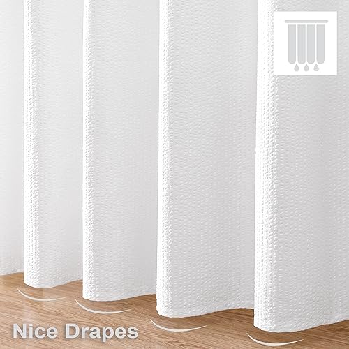 Berry White Shower Curtain, Embossed Textured Fabric Shower Curtain for Bathroom - Soft Cloth & Hotel Spa Luxury, Water Repellent, Machine Washable Shower Curtain, 72X72, White - color: White, size: 72"W x 72"L (Pack of 1)