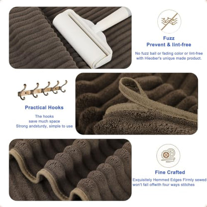 3-Piece Hand Bath Towels 14 X 29.6 Inchs, Quick-Dry Microfiber Washcloths with Hanging Loop, Soft & Absorbent Face Towels for Bathroom Kitchen Gym Travel - color: 3coffee