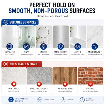 HOME&I Suction Cup Razor Holder for Shower, 2 Pack, No-Drill Double Hooks - style: Twist Lock+Double Hook