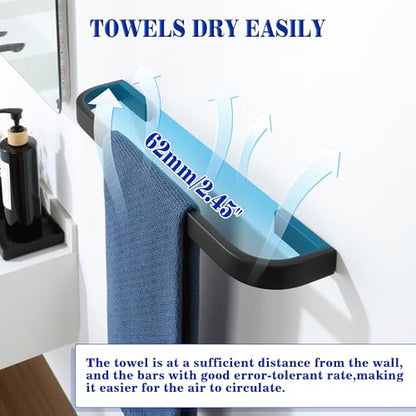 Alise 16'' Towel Bar for Bathroom,Black Towel Holder Towel Racks for Bathroom Wall Mount,SUS304 Stainless Steel Towel Rail Towel Hanger for Walls - size: 16 Inch