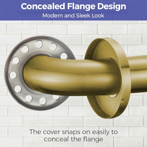 Stardrix 36-Inch ADA Compliant Grab Bar, 1.5" Diameter, Concealed Mounting Flanges, Handicap Friendly, Commercial & Residential Bathrooms, Brushed Gold Stainless Steel - color: Brushed Gold, size: 36"