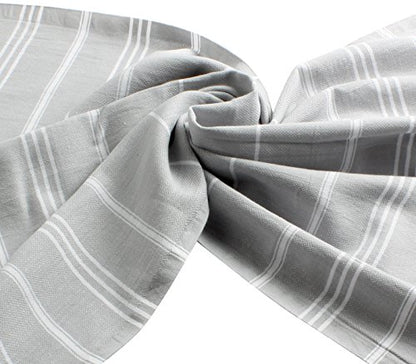 Cacala 100% Turkish Cotton Kitchen Tea Towels, Highly Absorbent Luxury Soft Quick Drying Dish Towel with Hanging Loop for Gym, Yoga, Bath, Sports, Cleaning and Kitchen (23 x 36), Silvergrey - color: Silver Grey