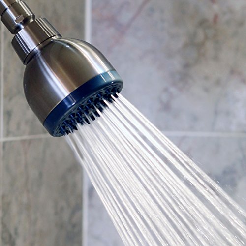 High Pressure Shower Head - 2.5 GPM - Brushed Nickel | Best 3 Inch Wall Mount Bathroom Showerhead For Boosting Low Flow With Anti-Clog Nozzles, Adjustable Brass Ball Joint - color: Brushed Nickel, size: 2.5 GPM