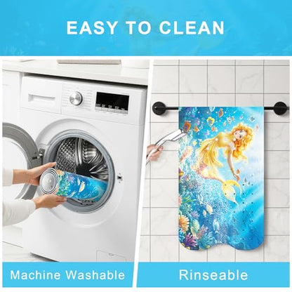 Upgrade Cartoon Baby Bath Mat Non Slip - 40"x16" Extra Long Bathtub Mat for Baby Eco Friendly Durable Bath Mat for Tub Non Slip Kids Tub Mat with Suction Cups, Machine Washable and No Fading, Mermaid - color: G-mermaid-4
