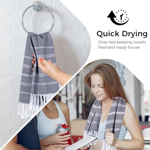 cabanana Hand Towels for Bathroom - 2-Pack 20x30 Inch-100% Cotton,Turkish Bathroom Hand Towels,Super Absorbent & Quick-Dry Soft for Bath, Kitchen, Spa, Face, Hair, Dishcloth (Black) - color: Black 20x30