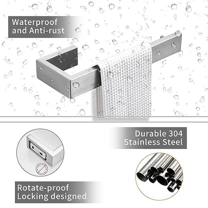 Fapully 8 Piece Bathroom Accessories Bathroom Hardware Set Brushed Nickel | Towel Bar Set for Bathroom Wall,Stainless Steel - color: Brushed Nickel, style: 8 Piece
