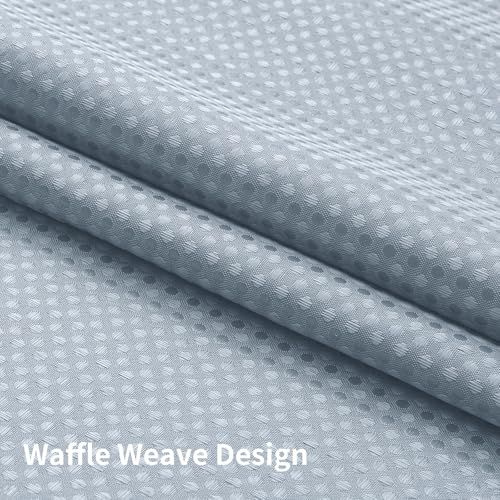 Colorful Star No Hook Shower Curtain with Snap in Fabric Liner, Waffle Weave Heavy Duty Thick Shower Curtains with Mesh Top Window, Hotel Style Waterproof Bathroom Curtain Set, 72 x 75 Inch, Fog Blue - color: Fog Blue, size: 72"W x 75"L (Pack of 1)