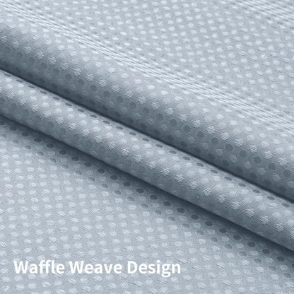 Colorful Star No Hook Shower Curtain with Snap in Fabric Liner, Waffle Weave Heavy Duty Thick Shower Curtains with Mesh Top Window, Hotel Style Waterproof Bathroom Curtain Set, 72 x 75 Inch, Fog Blue - color: Fog Blue, size: 72"W x 75"L (Pack of 1)