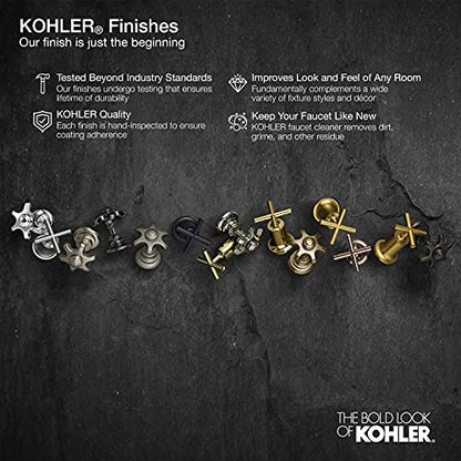 KOHLER 22169-G-AF Forte Multifunction Showerhead, Wall-Mount, 3 Spray Settings, 1.75 GPM, Vibrant French Gold - color: French Gold, size: 1.75 GPM