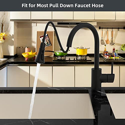 Hibbent Pull Down Spray Head for Kitchen Faucet, NSF/ANSI/CAN 61 & CUPC Certified 3-Function Spray Nozzle, 15 Adapters, Sink Faucet Head Replacement Compatible with Moen, Delta, Kohler, Matte Black - color: Matte Black, style: 1.8 Gallon Per Minute