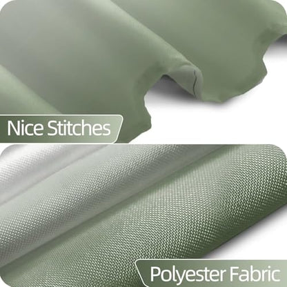 Ombre Green Stall RV Shower Curtain with Hooks 36x72inches | Machine Washable Waterproof, Modern Solid Boho Gradient, Bathroom Dorm Hotel Room Divider, Easy to Install, Window Curtain - color: Grey Green, size: 36"W x 72"L (Pack of 1)
