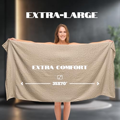 White Classic Luxury Soft Bath Sheet Towels - 650 GSM Cotton Luxury Bath Towels Extra Large 35x70 | Highly Absorbent and Quick Dry | Hotel Collection Extra Large Bath Towels Oversized, Taupe, 2 Pack - color: 10: Taupe