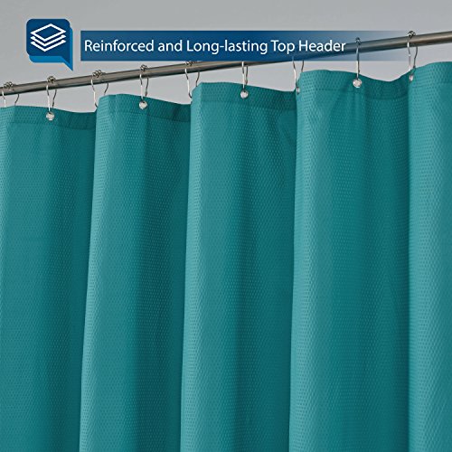 Barossa Design Soft Microfiber Fabric Shower Liner or Curtain, Hotel Quality, Machine Washable, Water Repellent, Turquoise, 70 x 72 inches - color: Turquoise, size: 70"W x 72"L (Pack of 1)