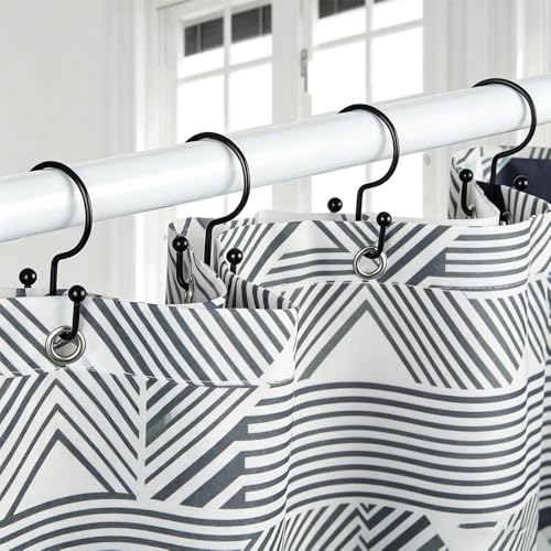 6 Pieces Shower Curtain Hooks, Double Glide Shower Rings, Gold | Double Glide Shower Rings for Bathroom Curtain Rods. Use in bathrooms. For everyday styling, parties, celebrations, weddings. - color: Gold