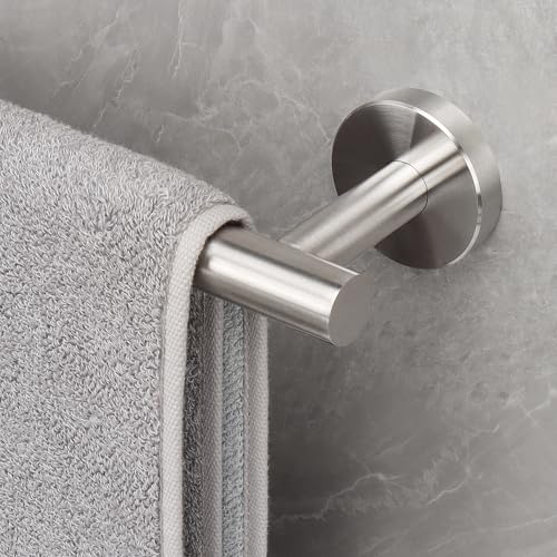 NearMoon Bath Towel Bar, Thicken Stainless Steel Shower Towel Rack Holder Wall Mounted for Bathroom, 10-lnch Overall Length-7-lnch Usable Hanging Space (1 Pack, Brushed Nickel) - color: Brushed Nickel, size: 10 Inch