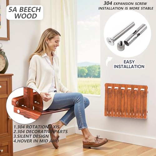 The folding stool is made of beech wood and can withstand 400 pounds. The surface is coated with Walnut paint and polished. Used for changing shoes, showering, folding bedside table(Walnut paint) - size: Walnut Paint