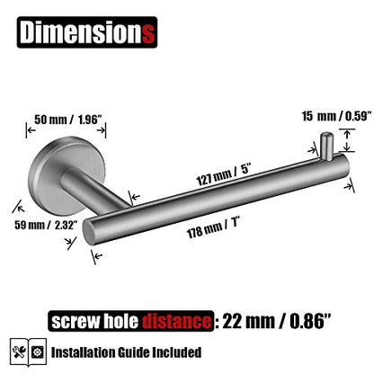 JQK Toilet Paper Holder, 5 Inch 304 Stainless Steel Thick 0.8mm Tissue Paper Dispenser for Bathroom, Hold Mega Rolls, Brushed Nickel Wall Mount, TPH100-BN - color: Brushed, size: Bar