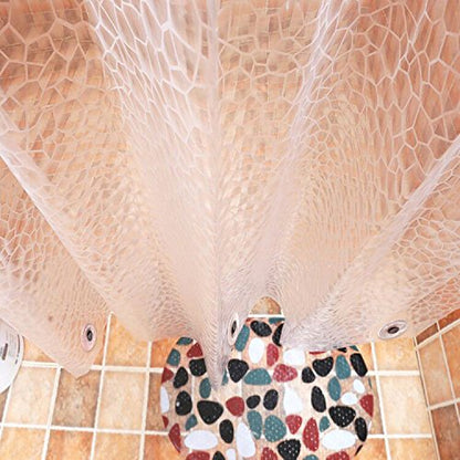 AooHome 72x75 Clear Shower Curtain Liner, 3D Heavy Duty EVA Water Cube Shower Curtains with 5 Bottom Magnets, Water Repellent, 72x75 Inch, Semi Transparent - color: Multi Translucent, size: 72"W x 75"L (Pack of 1)