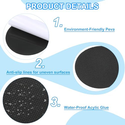 PATIKIL Bathtub Non Slip Stickers, 6 Pack Safety Shower Floor Anti Slip Stickers with Adhesive Decals Scraper for Bath Tub Shower Floor Stair, Black - color: Black