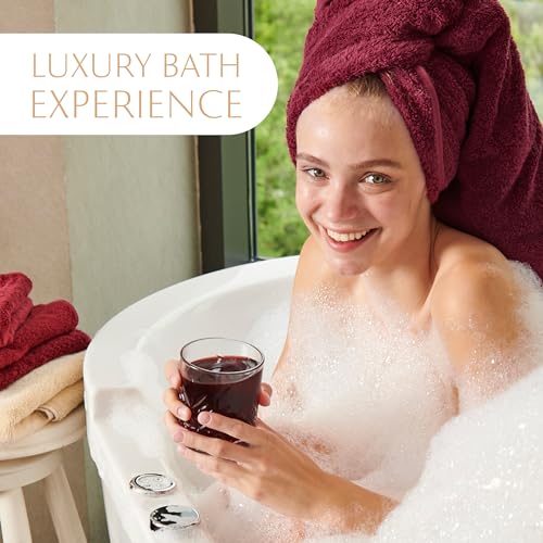 MAURA Burgundy Bath Towel Set of 8 for Bathroom. Turkish Cotton Luxury Bath Towels Extra Large, Thick, Plush & Soft. Hotel & Spa Quality - Burgundy - color: Burgundy, size: 8-Piece Set (2 Bath, 2 Hand, 4 Washcloth)
