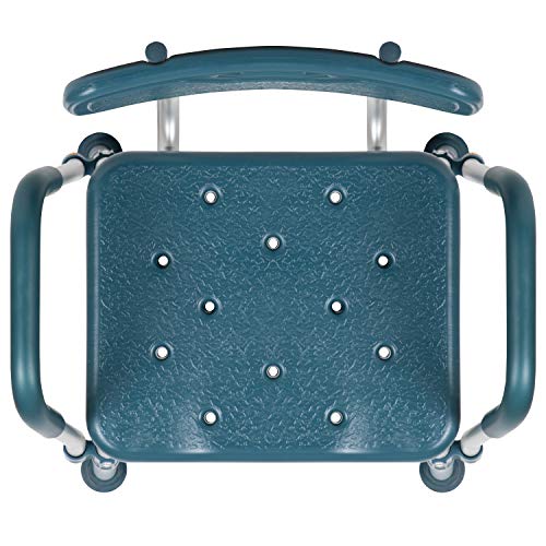 Flash Furniture HERCULES Series 300 Lb. Capacity Adjustable Navy Bath & Shower Chair with Quick Release Back & Arms - color: Navy