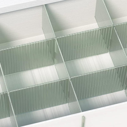 8pcs DIY Plastic Drawer Organizer Adjustable Drawer Dividers for Home Tidy Closet, Socks, Underwear, office school supplies, kitchen utensil tools (Clear Green) - color: Transparent Green