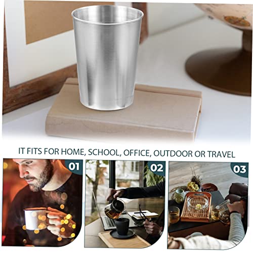Stainless Steel Water Cup 180ml Bathroom Tumbler for Beverages Silver Leakproof Design for Home and Travel - size: 8.50X6.00X6.00CM