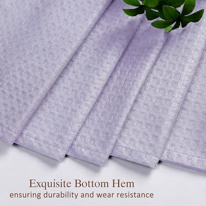 Extra Long Shower Curtain 96 Inch Long 1 Piece, Waffle Embossed Textured Fabric Shower Curtain for Bathroom Large Hotel, Water Resistant, Machine Washable, Lavender, 72Wx96L Inches - color: Lavender, size: 72"W x 96"L (Pack of 1)