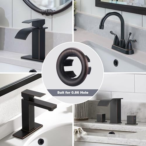 Sink Overflow Ring Oil Rubbed Bronze: ARCORA 2 Pack Bathroom Kitchen Sink Basin Trim Overflow Cover Hole Insert Cap - color: Oil Rubbed Bronze-2 Pack