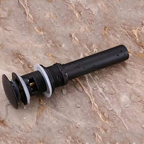 Pop Up Sink Drain With Overflow Bouncing Style Brass Stopper for Bathroom Faucet Vessel or Vanity Drain Brass Oil Rubbed Black - color: Orb Pop Up Sink Drain With Overflow