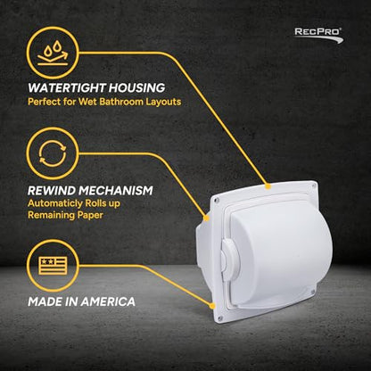 RecPro RV Toilet Paper Holder, Enclosed, Waterproof ABS