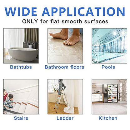 Supkiir Bathtub Non Slip Stickers, 24 PCS Anti Slip Adhesive Shower Treads with Scraper for Bath, Tub, Shower, Pool, Stairs, Ladders, Kitchen, 15’’ - color: White