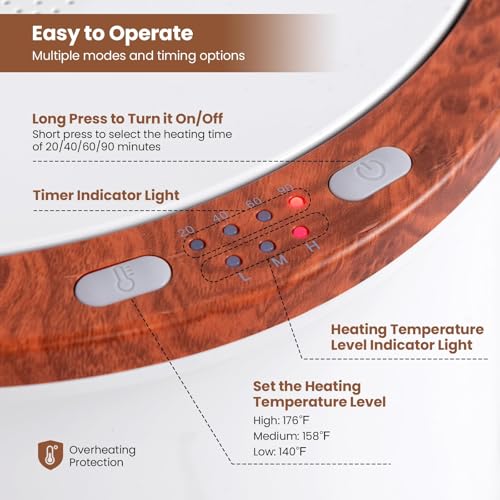 HOMGX Towel Warmer Bucket, 23L Large Towel Warmer for Bathroom, Auto Shut Off Towel Heater w/3 Heat Modes, 4 Timers, Fits Up to Two 40"X70" Oversized Towels, Bathrobes, Blankets (Coffee)