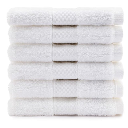 Maisonette Loft Egyptian Cotton Turkish Hand Towels - Soft, Absorbent Washcloths for Face - Ideal Quick Dry Small Towel Wash Cloth Set for Bathroom - (13" x 13", 6 Pack) - White - color: White, style: Washcloths Set of 6