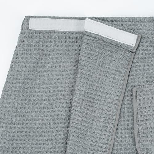 POLYTE Quick Dry Microfiber Waffle Bath Towel Body Wrap for Men, One Size | 20 in. Length x 58 in. Sweep