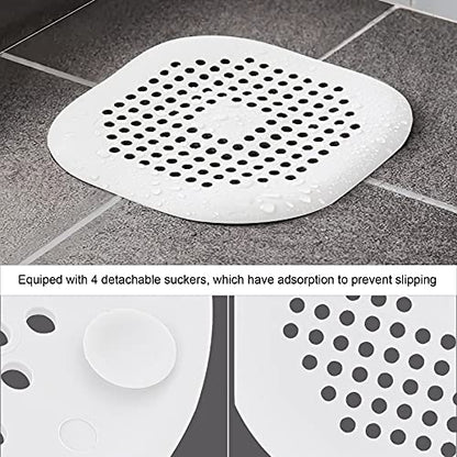 2 Pieces Shower Drain Hair Catcher Bathtub Stopper Home Drain Protectors Drain Cover with Sucker Water Trap Sink Cover for Bathroom Bathtub and Kitchen (White,White) - color: White,white