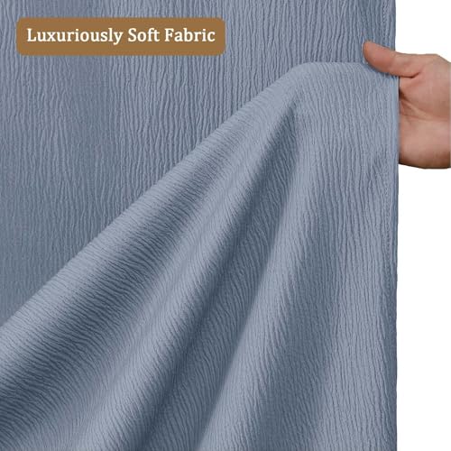 Aiyufeng 3D Textured Sky Blue Shower Curtain for Bathroom, Fabric Shower Curtain Soft Cloth & Hotel Spa Quality, Luxury Boho Bathroom Curtains, Machine Washable, Sky Blue, 72x72 Inches - color: Sky Blue, size: 72"W x 72"L (Pack of 1)