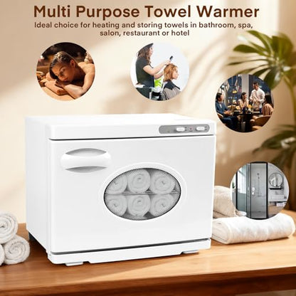 Hot Towel Warmer, 23L Professional Spa Towel Heater Cabinet with Clip, Extra Large Estheticians Towels Heating Machine for Massage Salon Barbershop, White