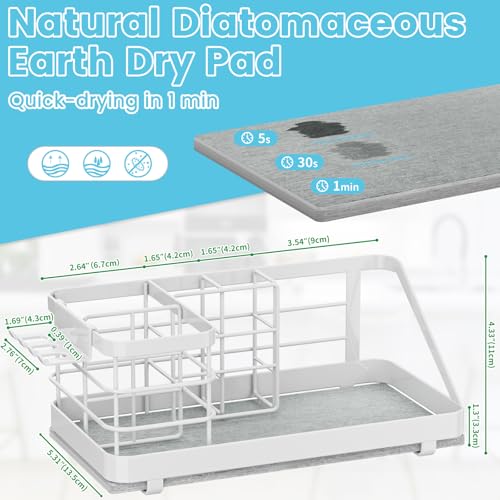 Toothbrush Holders Instant-Drying Organizer - Bathroom Countertop/Wall Mounted Electric Toothbrush Holder - Toothbrush Head Toothpaste Holder, Bathroom Counter Organizers and Storage, White - color: White