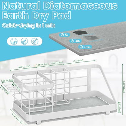 Toothbrush Holders Instant-Drying Organizer - Bathroom Countertop/Wall Mounted Electric Toothbrush Holder - Toothbrush Head Toothpaste Holder, Bathroom Counter Organizers and Storage, White - color: White