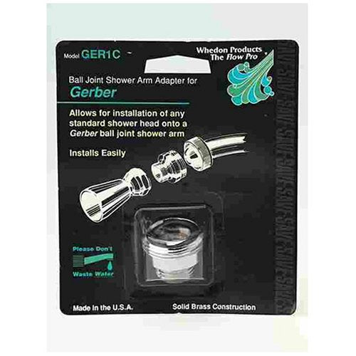Shower Arm Adapter 1/2" Chrome, Chrome Plated, Solid Brass